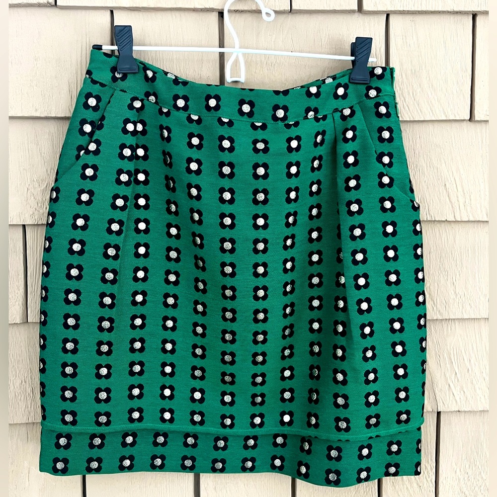 Anthropologie Mini Green Skirt